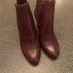 Vince Camuto Burgundy Studded Ankle Boots